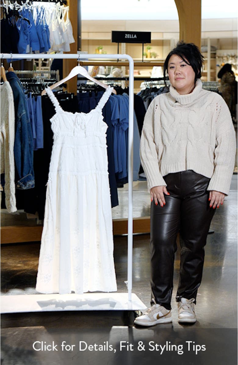 Embroidered Floral Cotton Midi Dress, sales video thumbnail