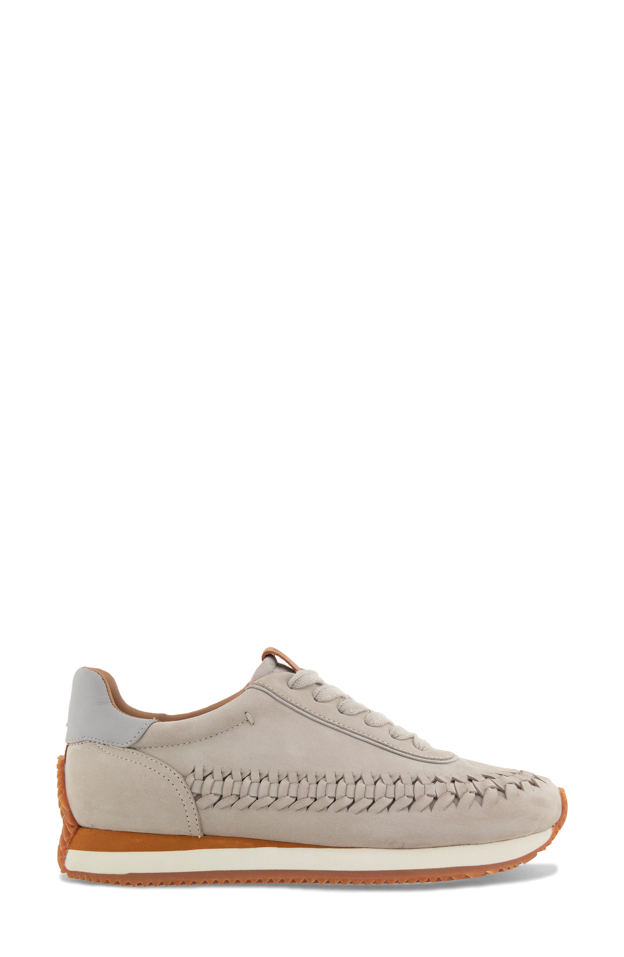 Gentle Souls Jolena Woven Detail Sneaker, Alternate, color, Light Grey Leather