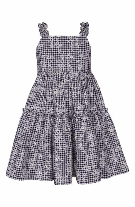 Iris & Ivy Kids' Embroidered Gingham Sundress