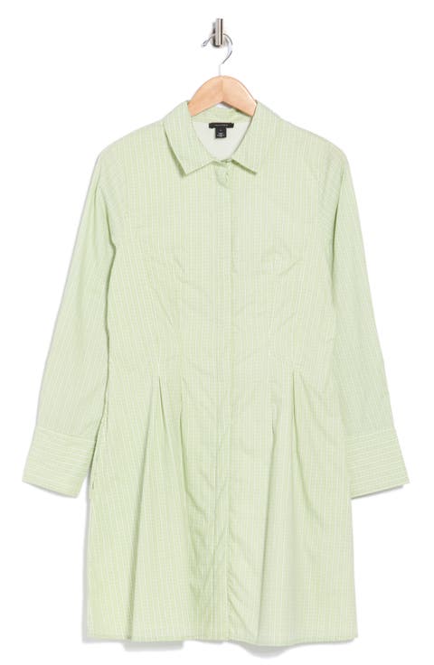 Stripe Long Sleeve Cotton Shirtdress