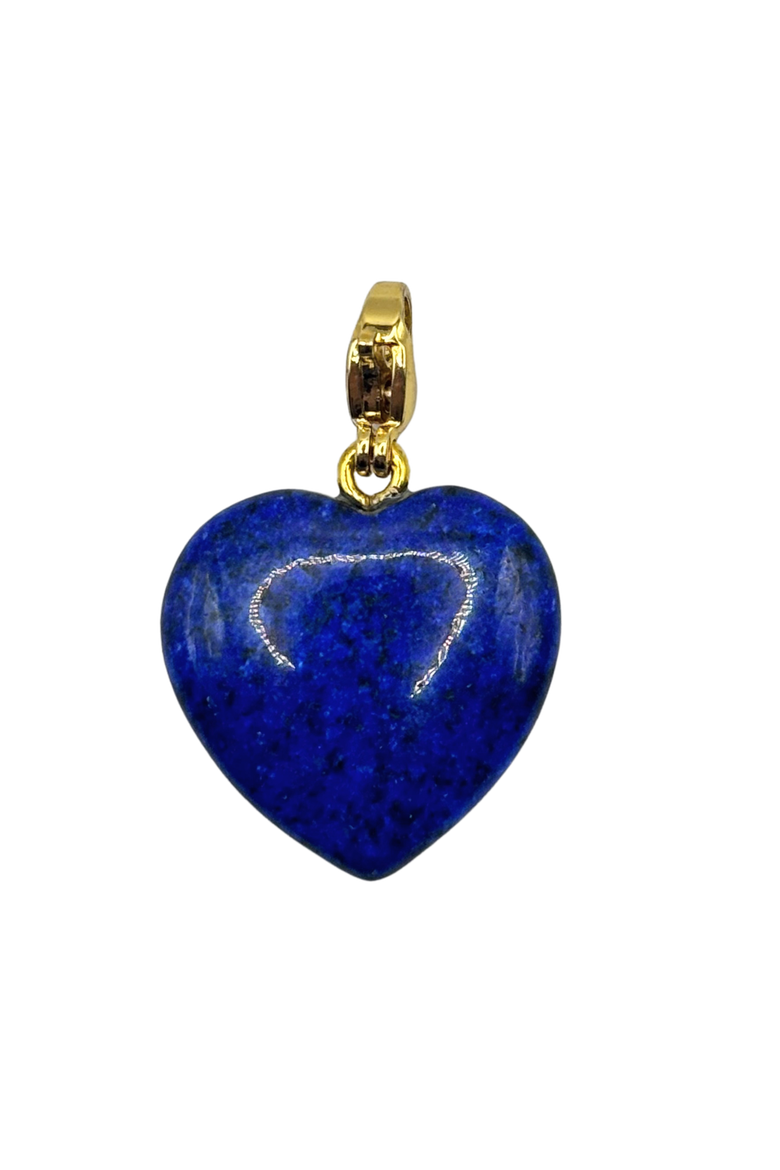 Semi Precious Stone Heart Pendant, Main, color, Lapis