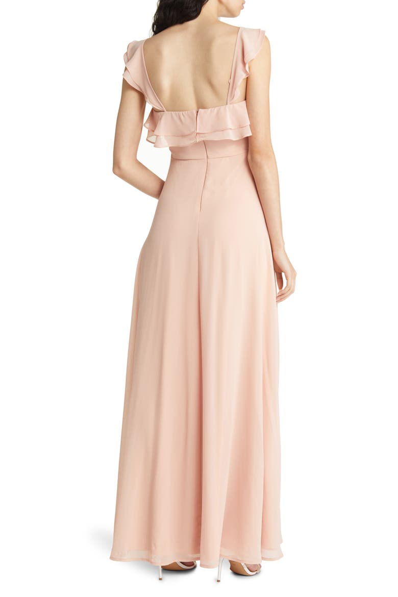 Adorning Glances Ruffle Gown, Alternate, color, BLUSH