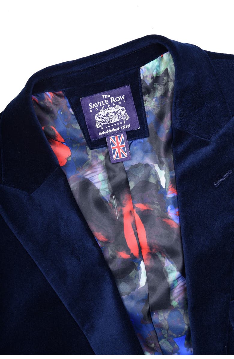 SAVILE ROW CO Velvet Blazer, Alternate, color, Navy
