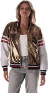 THE WILD COLLECTIVE Women's The Wild Collective Gold San Francisco 49ers Sequin Bomber Jacket