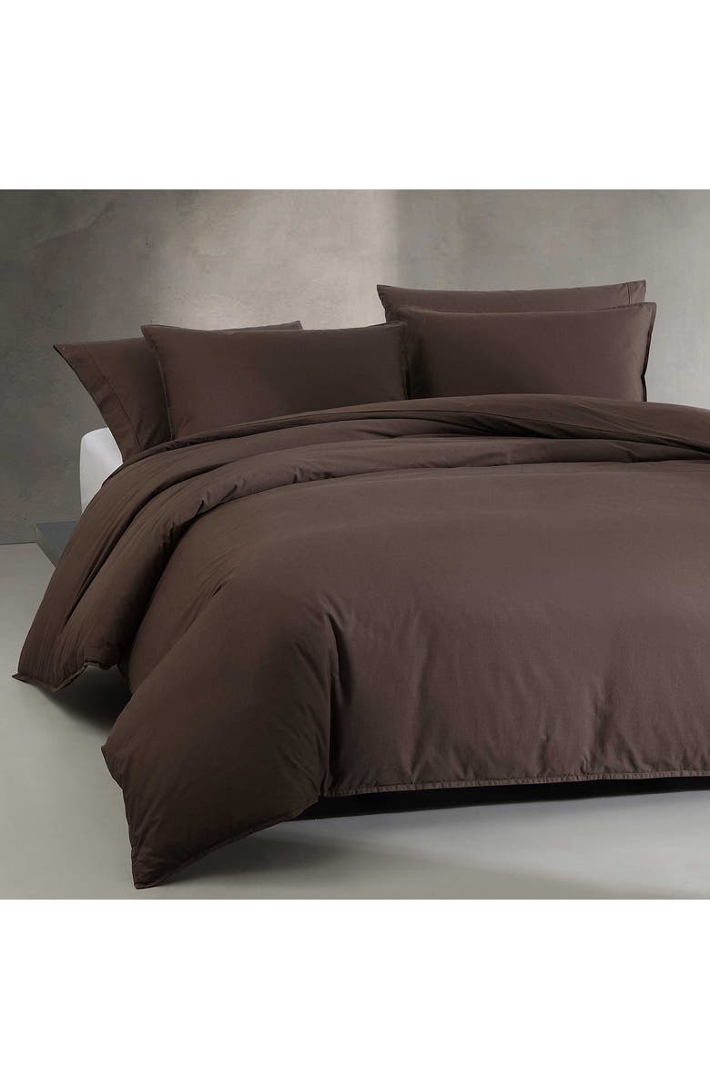 Calvin Klein Washed Percale Duvet Cover & Sham Set, Alternate, color, Earth