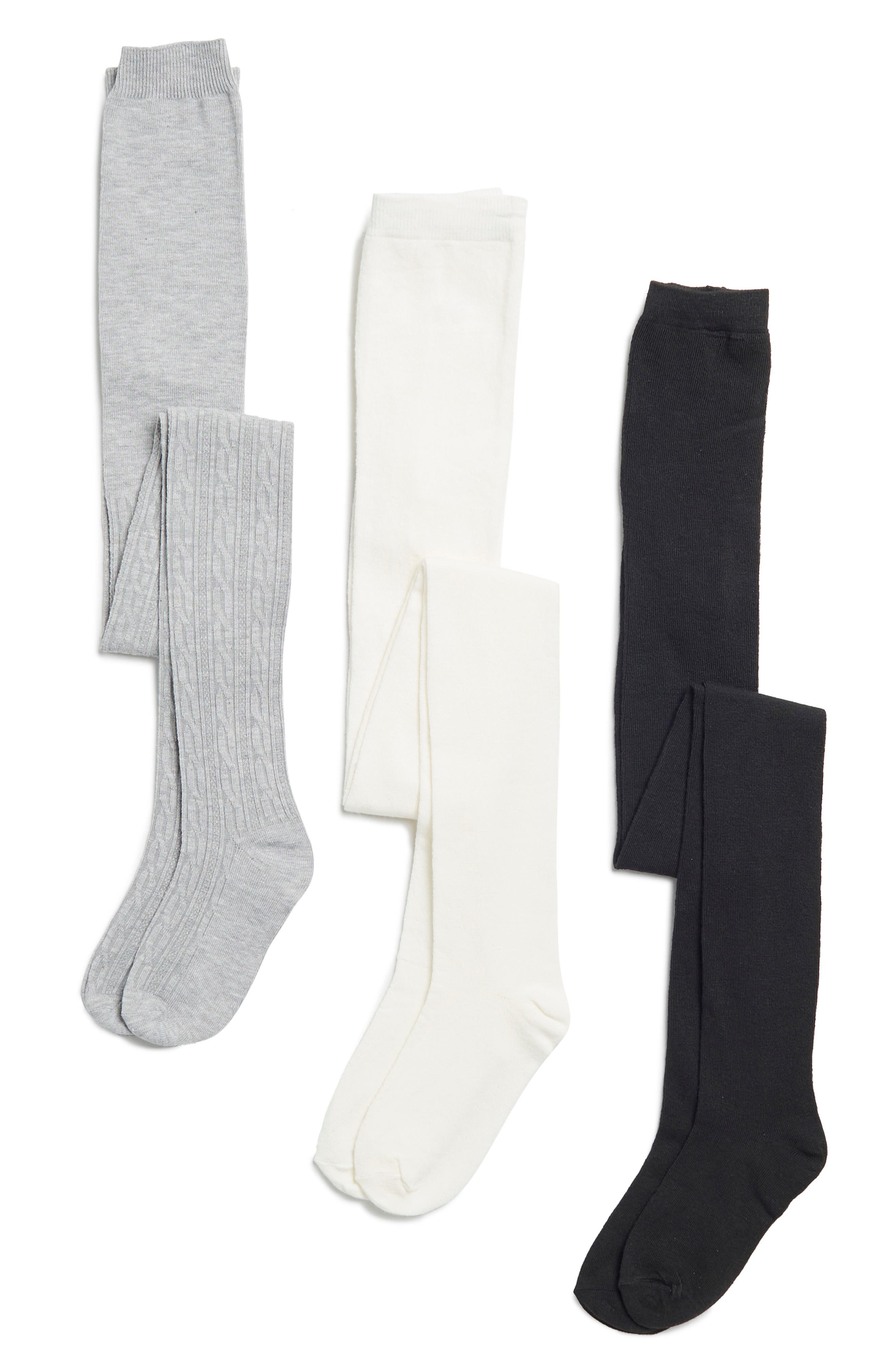 Capelli New York Kids' 3-Pack Cable Knit Sweater Tights
