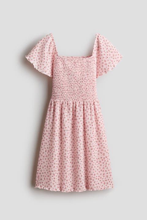Smocked-bodice dress