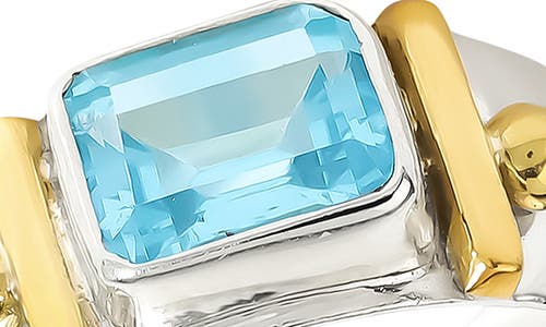 Ys Gems Baguette Cut Gemstone Ring In Blue