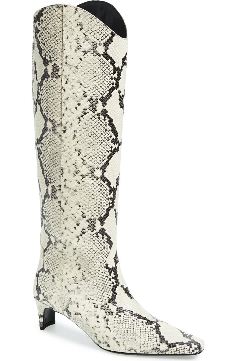 STAUD Wally Western Boot, Main, color, White Snake