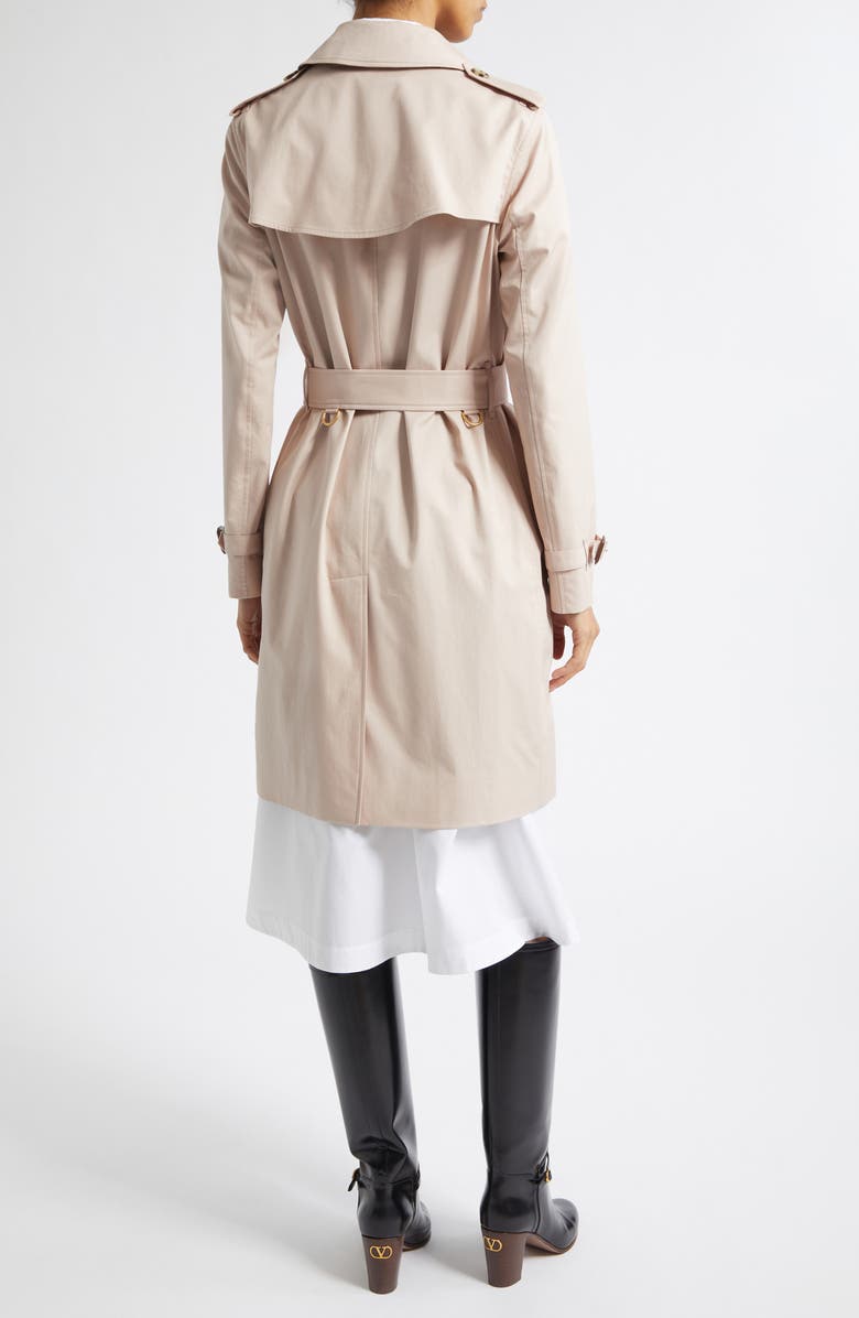 Burberry Kensington Water Resistant Tropical Gabardine Trench Coat, Alternate, color, Pale Sugar Pink