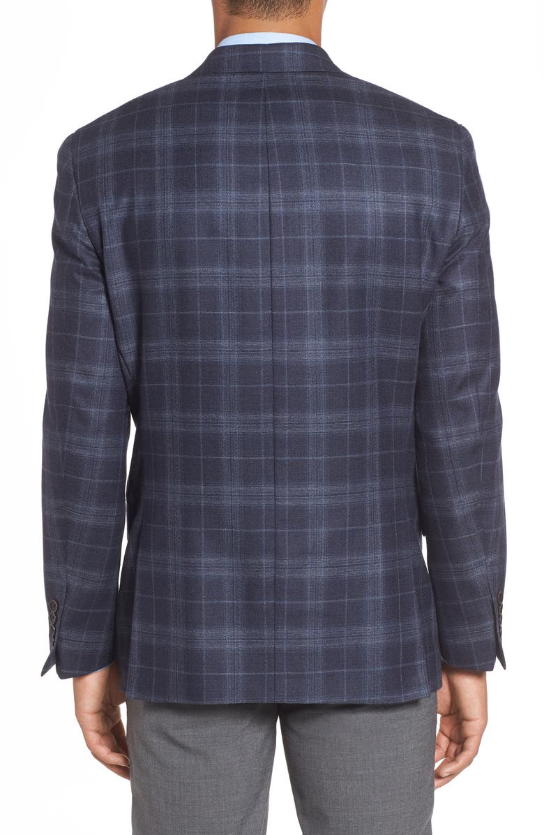 Hart Schaffner Marx Classic Fit Plaid Wool & Silk Sport Coat, Alternate, color, 