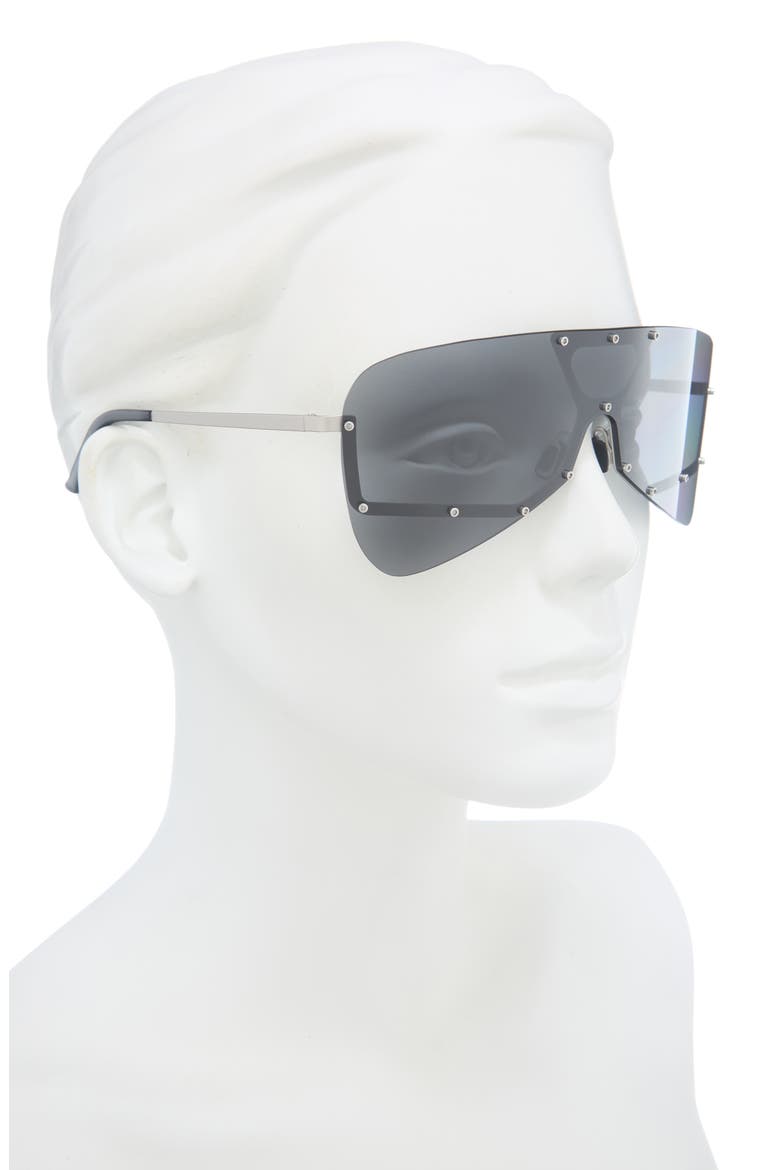 Alright Square Shield Sunglasses, Alternate, color, SILVER TEMPLE/ BLACK LENS