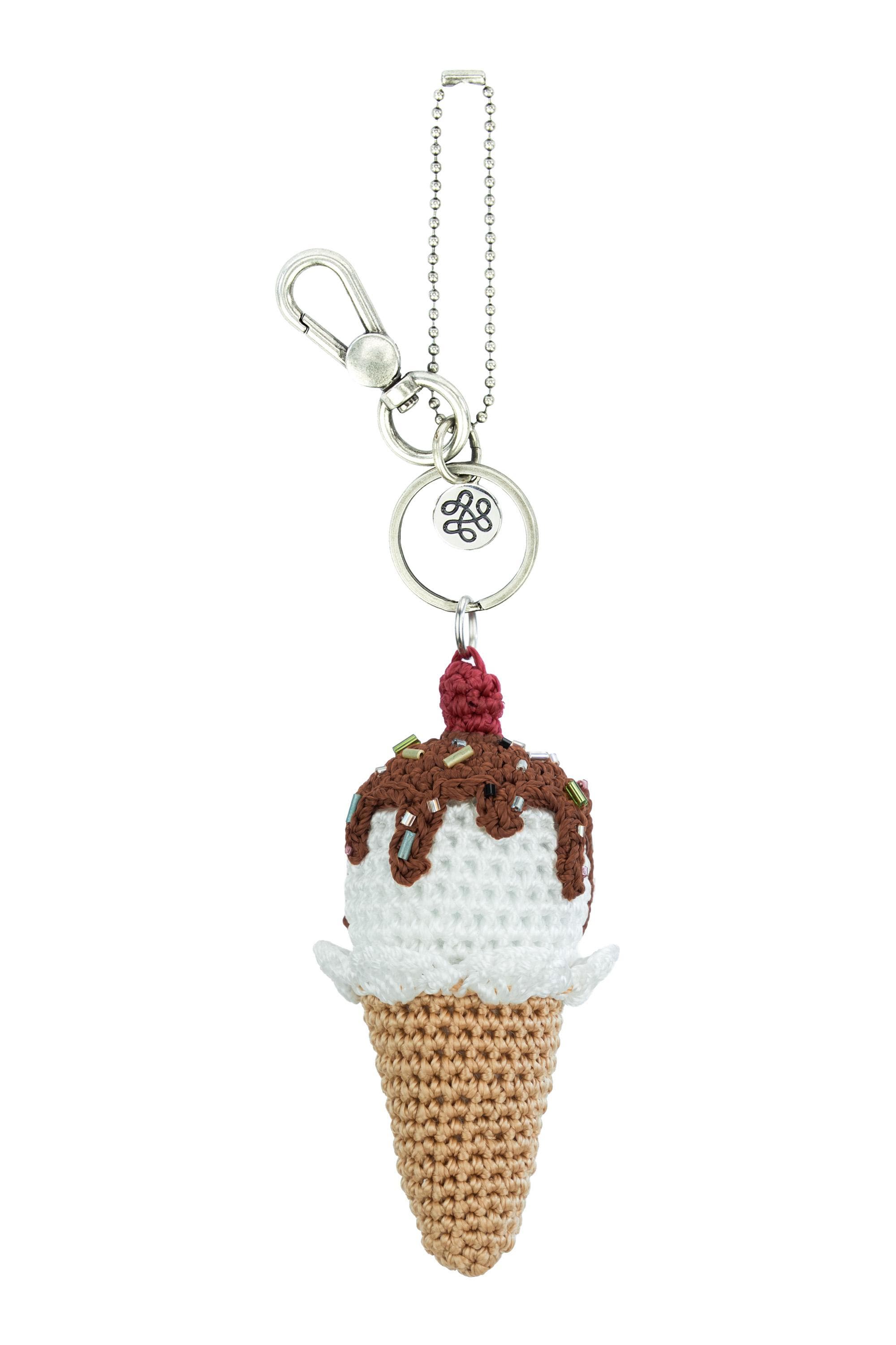 The Sak Yarnicharmz Hand Crochet Dangle - Ice Cream, Alternate, color, Vanilla