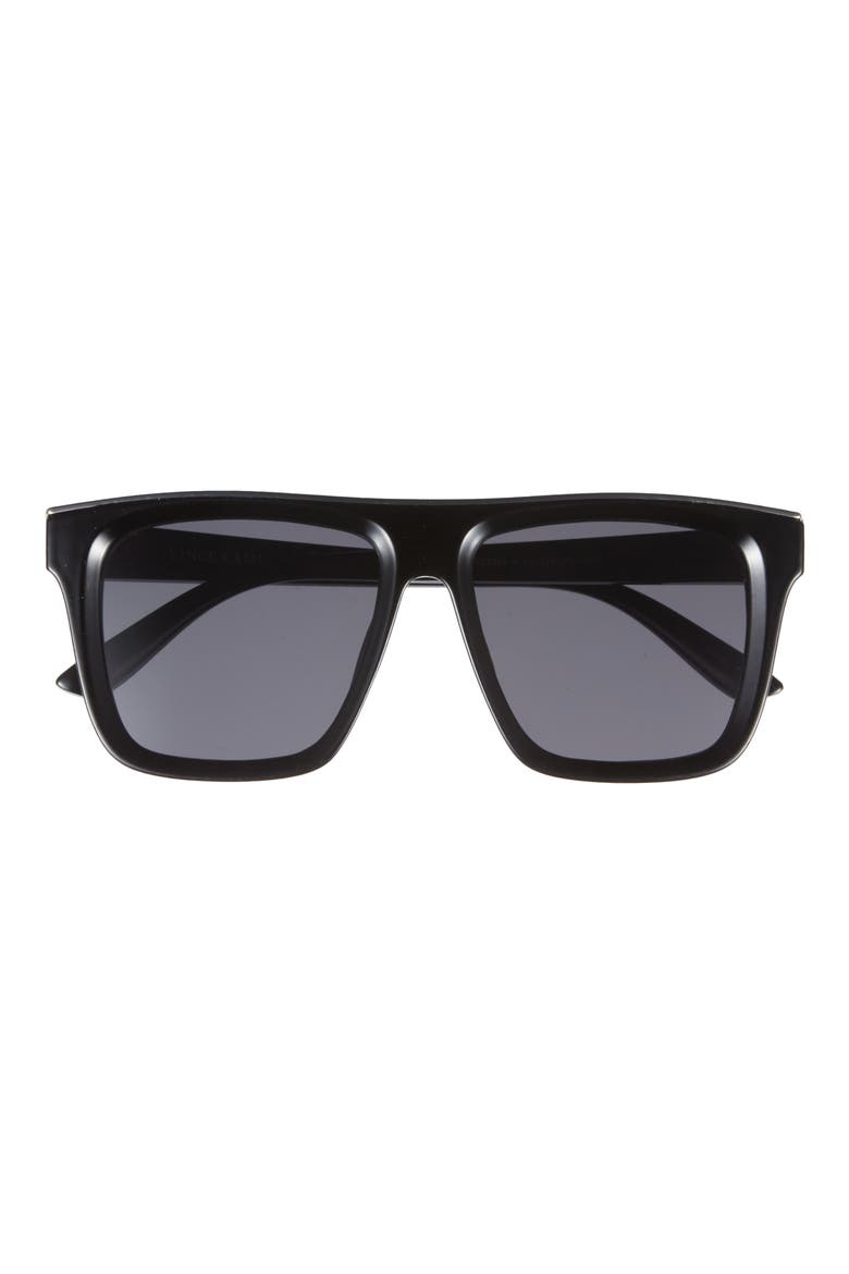 Flat Top Sunglasses, Main, color, BLACK