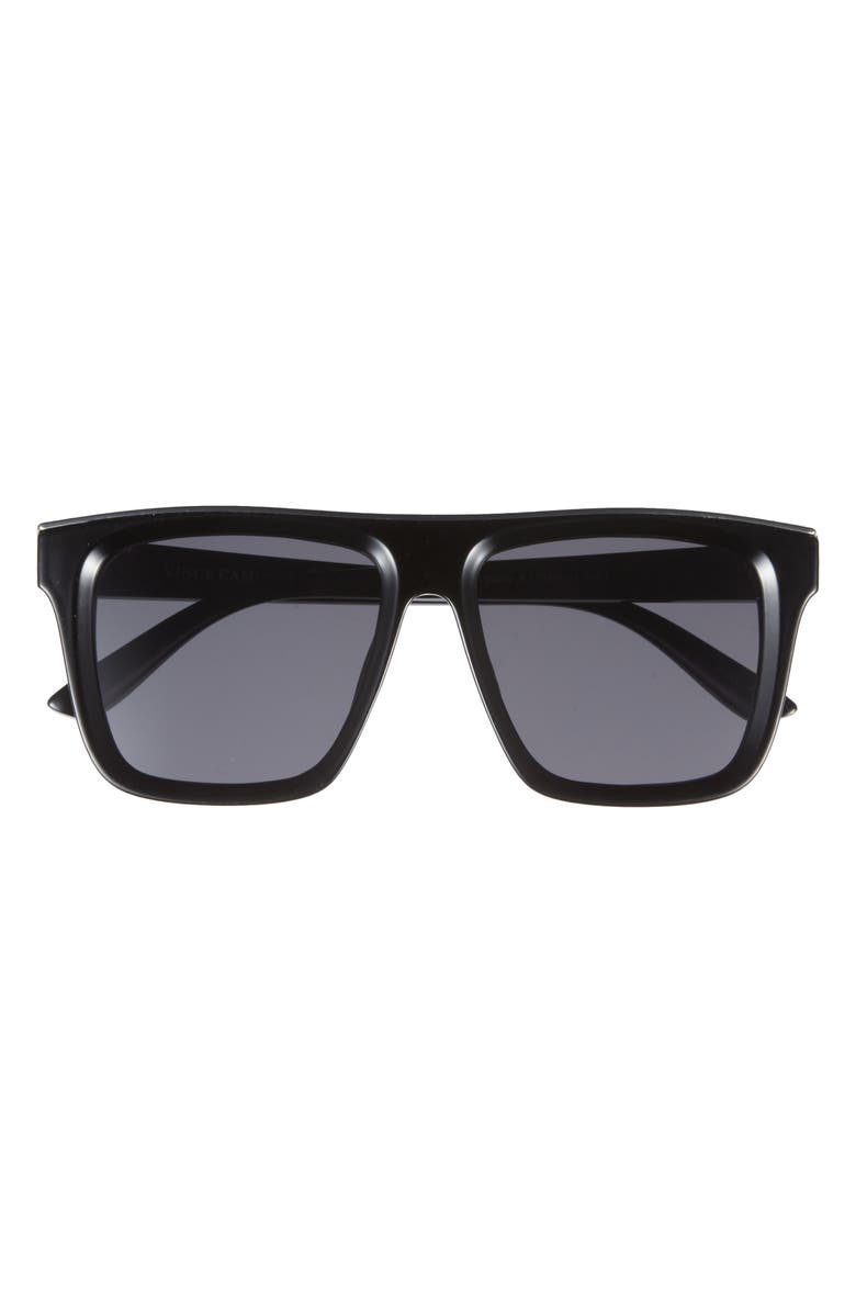 Vince Camuto Flat Top Sunglasses, Main, color, Black