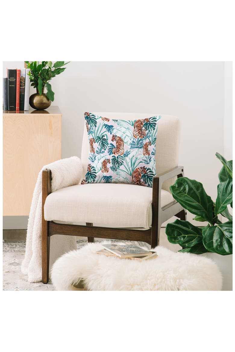 Stripe & Lobster Print Throw Pillow, Alternate, color, MULTI TIGER