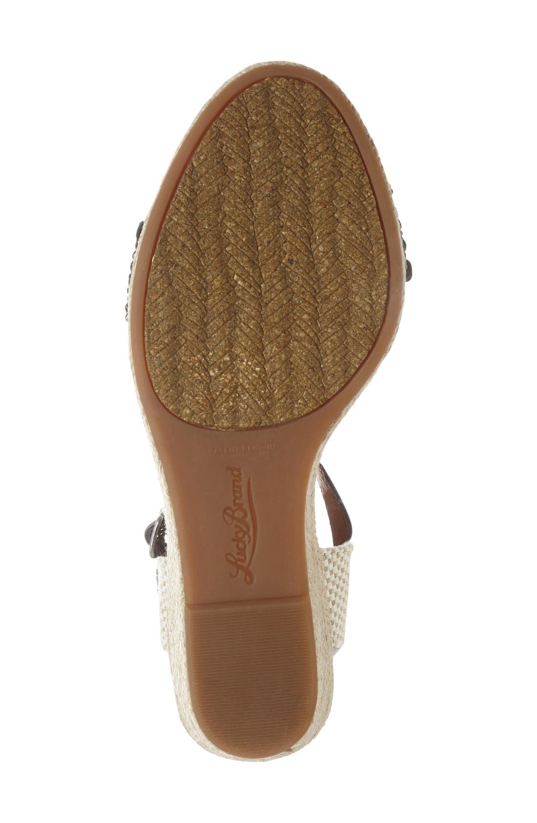 Lucky Brand 'Katereena' Wedge Sandal, Alternate, color, 