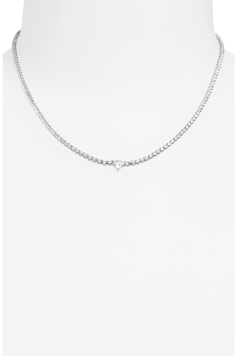 Cubic Zirconia Tennis Necklace, Alternate, color, CLEAR- SILVER