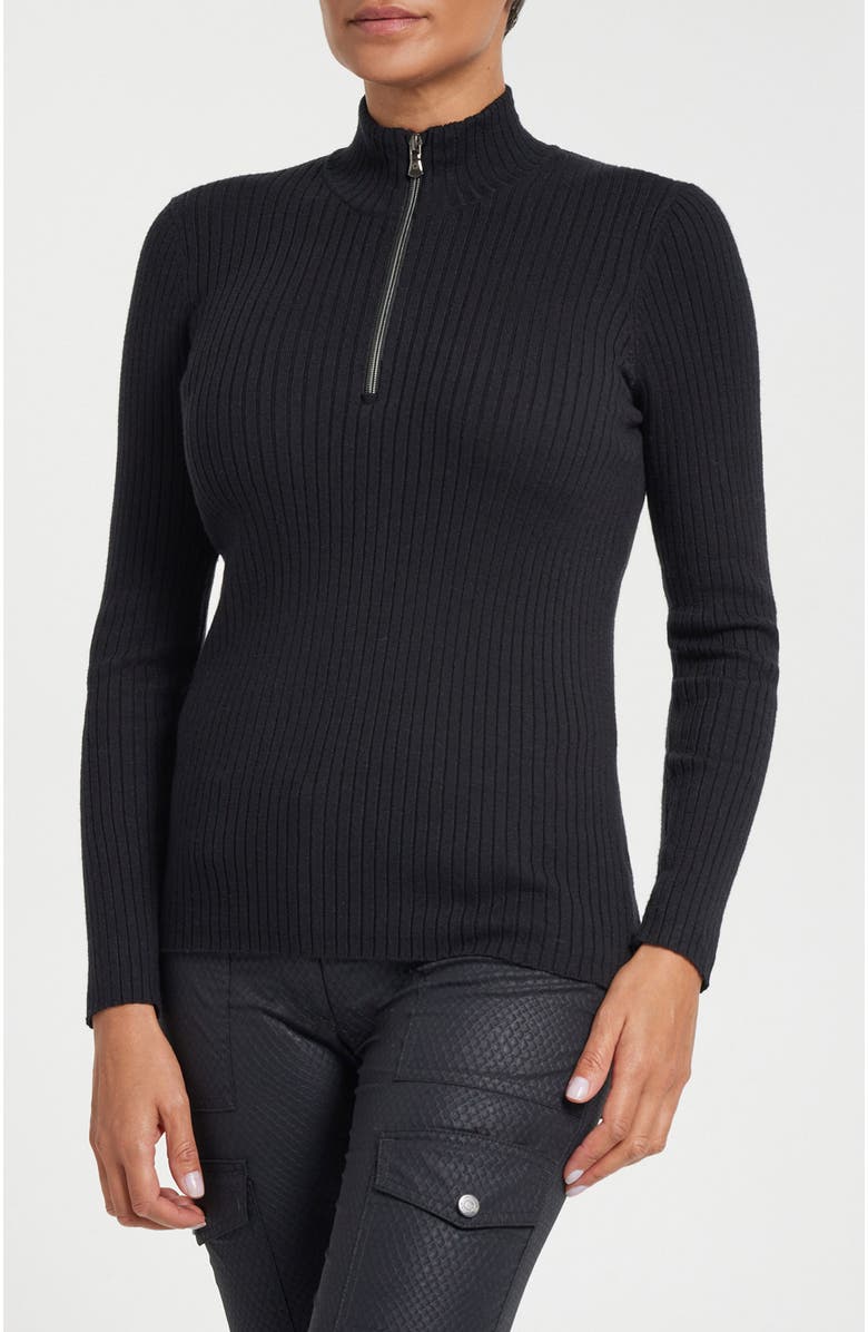 Anatomie Stacey Ribbed Sweater, Main, color, Black