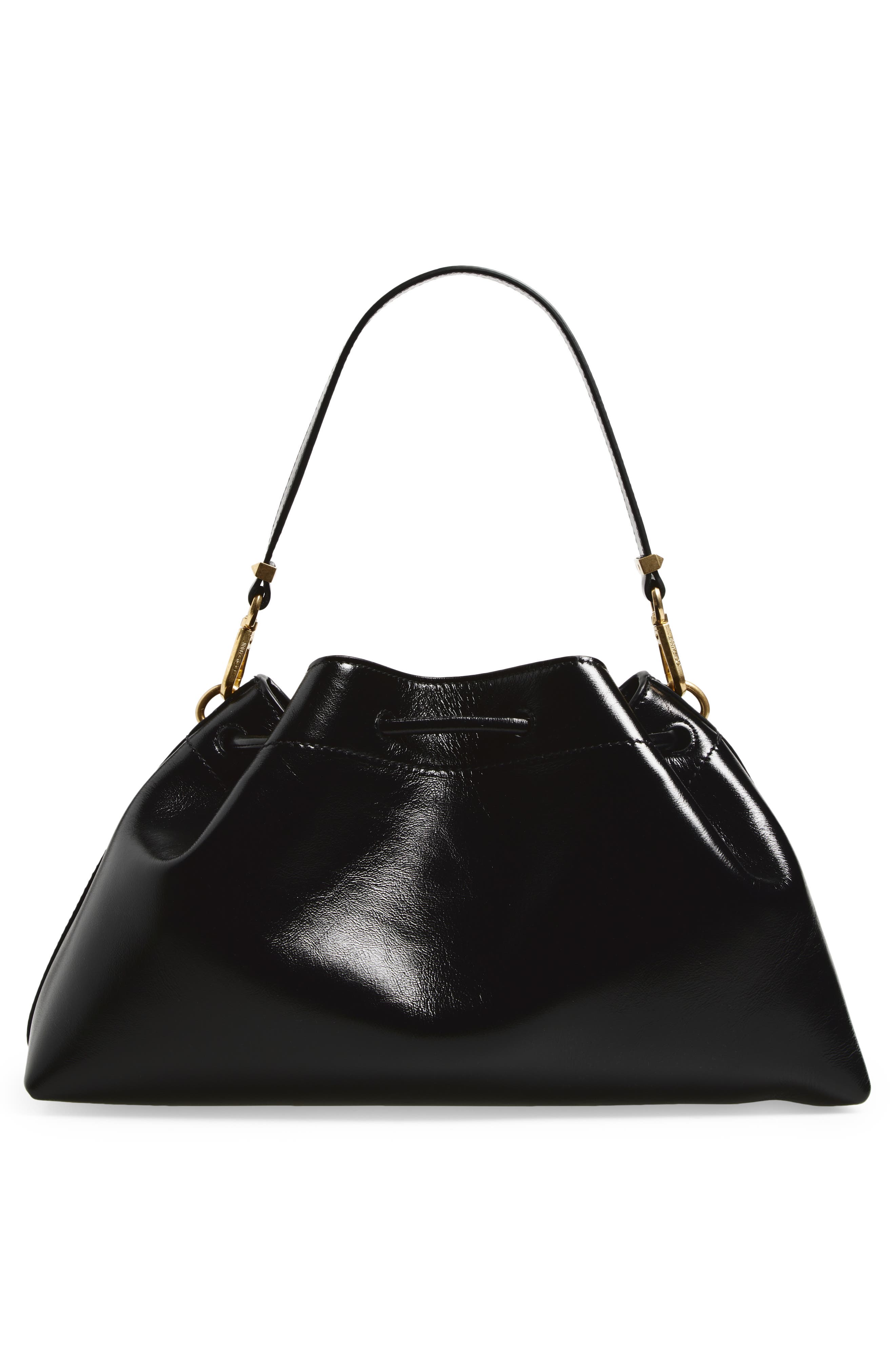 Cinch M Leather Bucket Bag, Alternate, color, BLACK/ GOLD