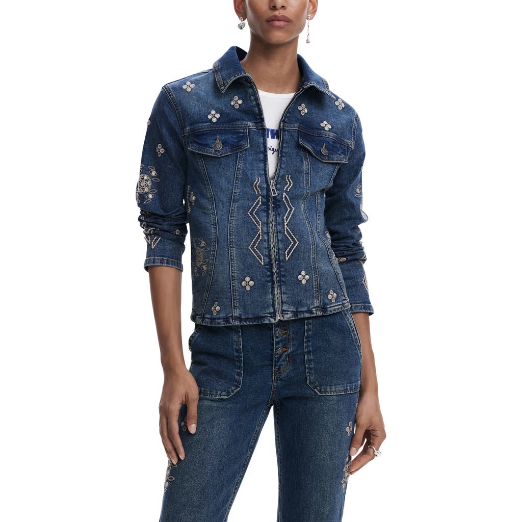 DESIGUAL DESIGUAL ZIP DENIM TRUCKER JACKET