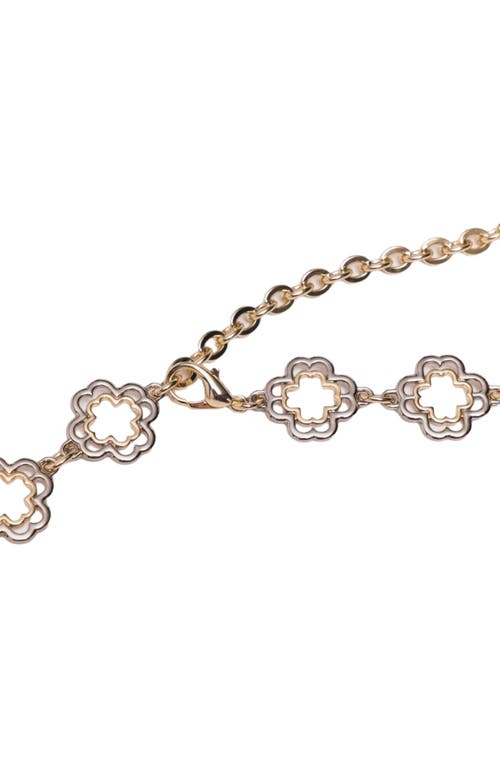 Maje Two-tone Clover Chain Belt In Gold