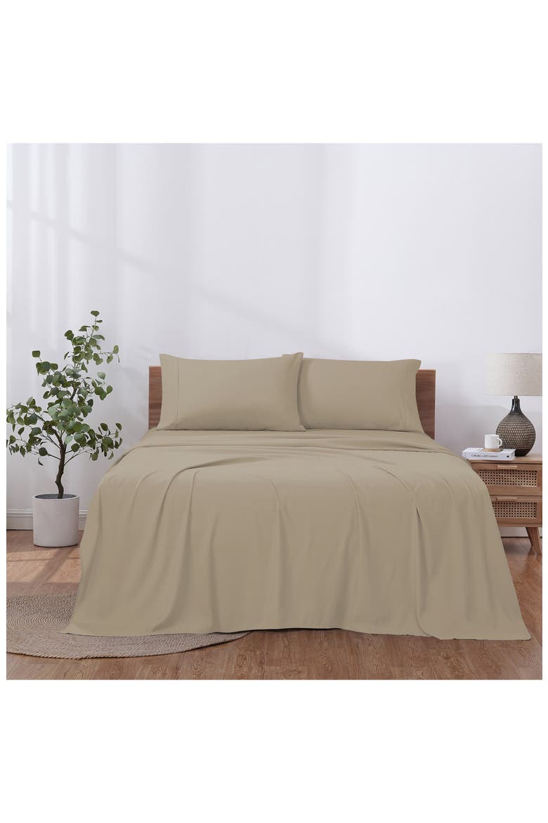 Solid 4-Piece Microfiber Sheet Set, Alternate, color, TAUPE