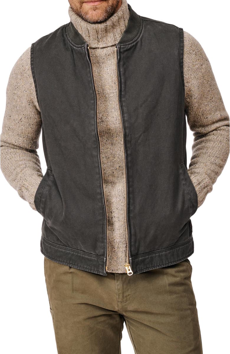 Aubin Duke Canvas Gilet Vest, Alternate, color, Washed Black