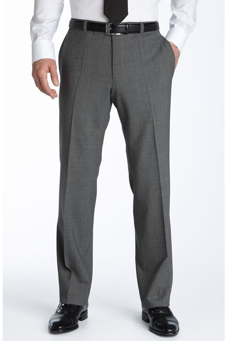 HUGO 'Aikonen' Trim Fit Grey Stretch Wool Suit, Alternate, color, LIGHT GREY