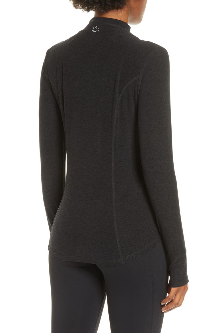 Mock Neck Front Zip Jacket, Alternate, color, DARKEST NIGHT