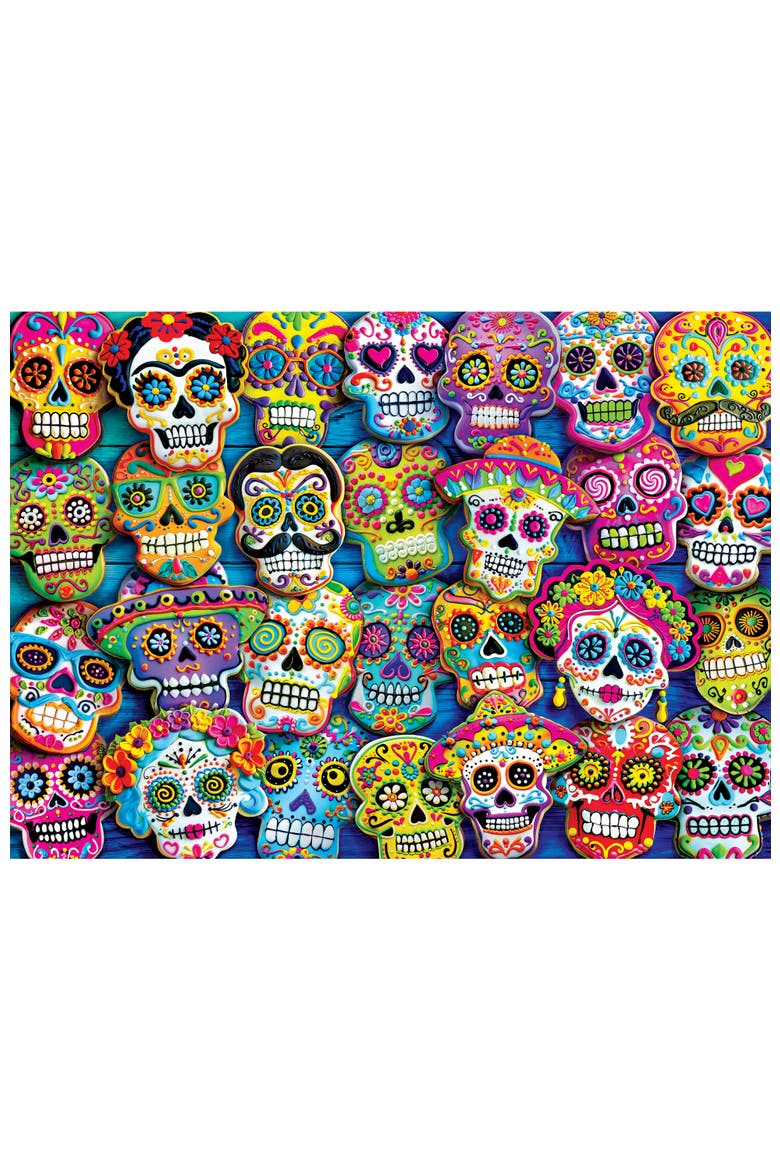 Sugar Skull Cookies 1000pc Glow Puzzle, Alternate, color, Multicolor