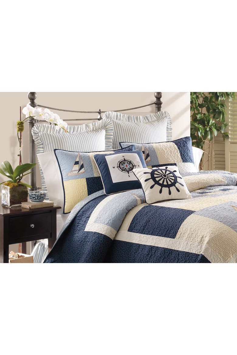 Sailing Quilt Bedding Collection, Alternate, color, Blue