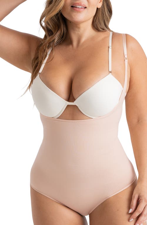 Shapermint Essentials Open Bust Shaper Bodysuit in Oatmeal  product