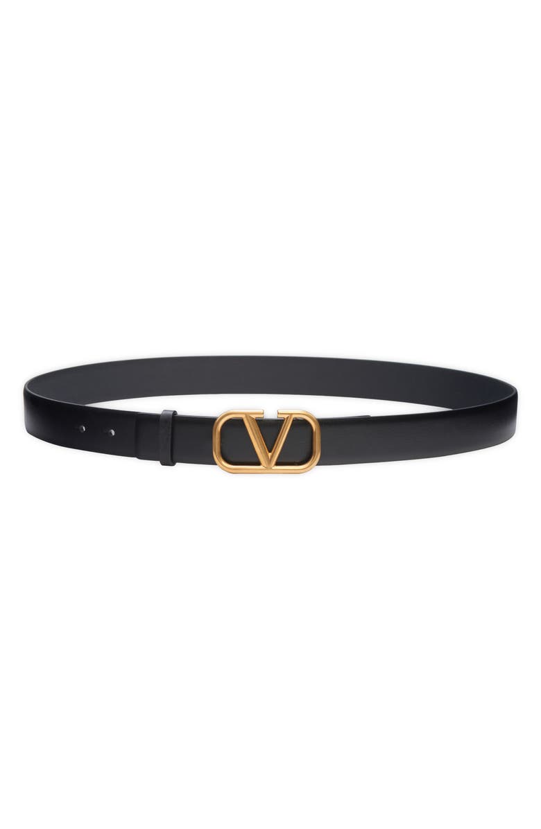 Valentino Garavani VLOGO Buckle Leather Belt, Main, color, 