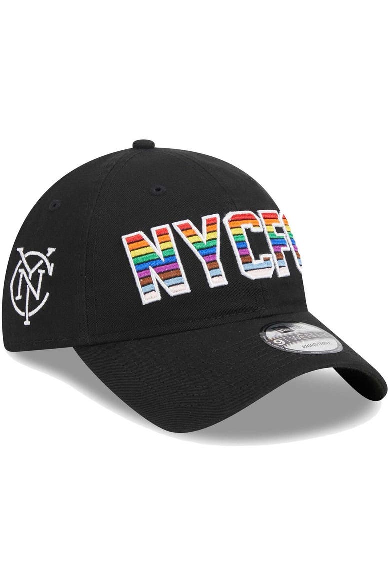 Men's New Era Black New York City FC Pride 9TWENTY Adjustable Hat, Main, color, Black