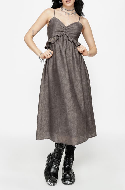 Disturbia Ailsa Frill Cami Midi Dress In Grey