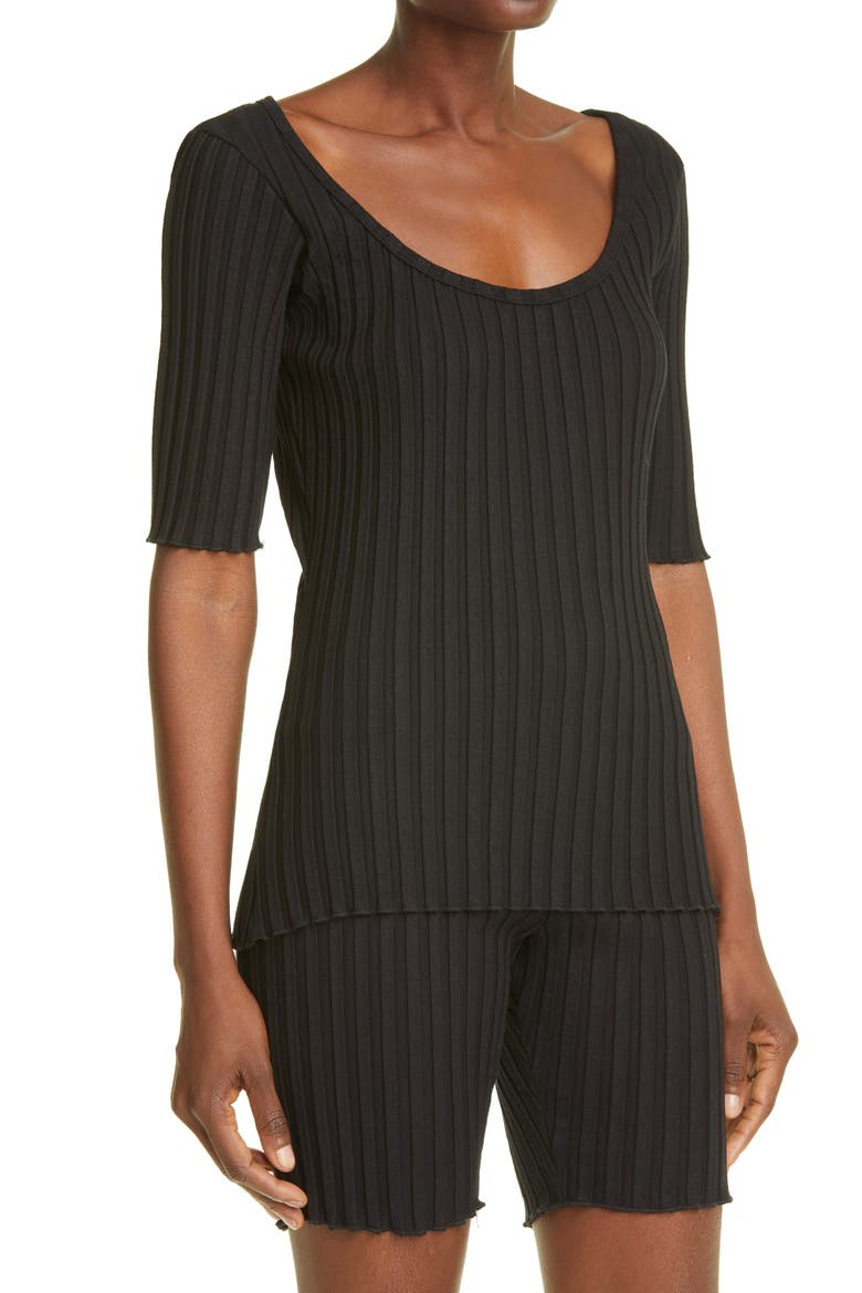 RIB by Simon Miller Vista Rib Top, Alternate, color, BLACK