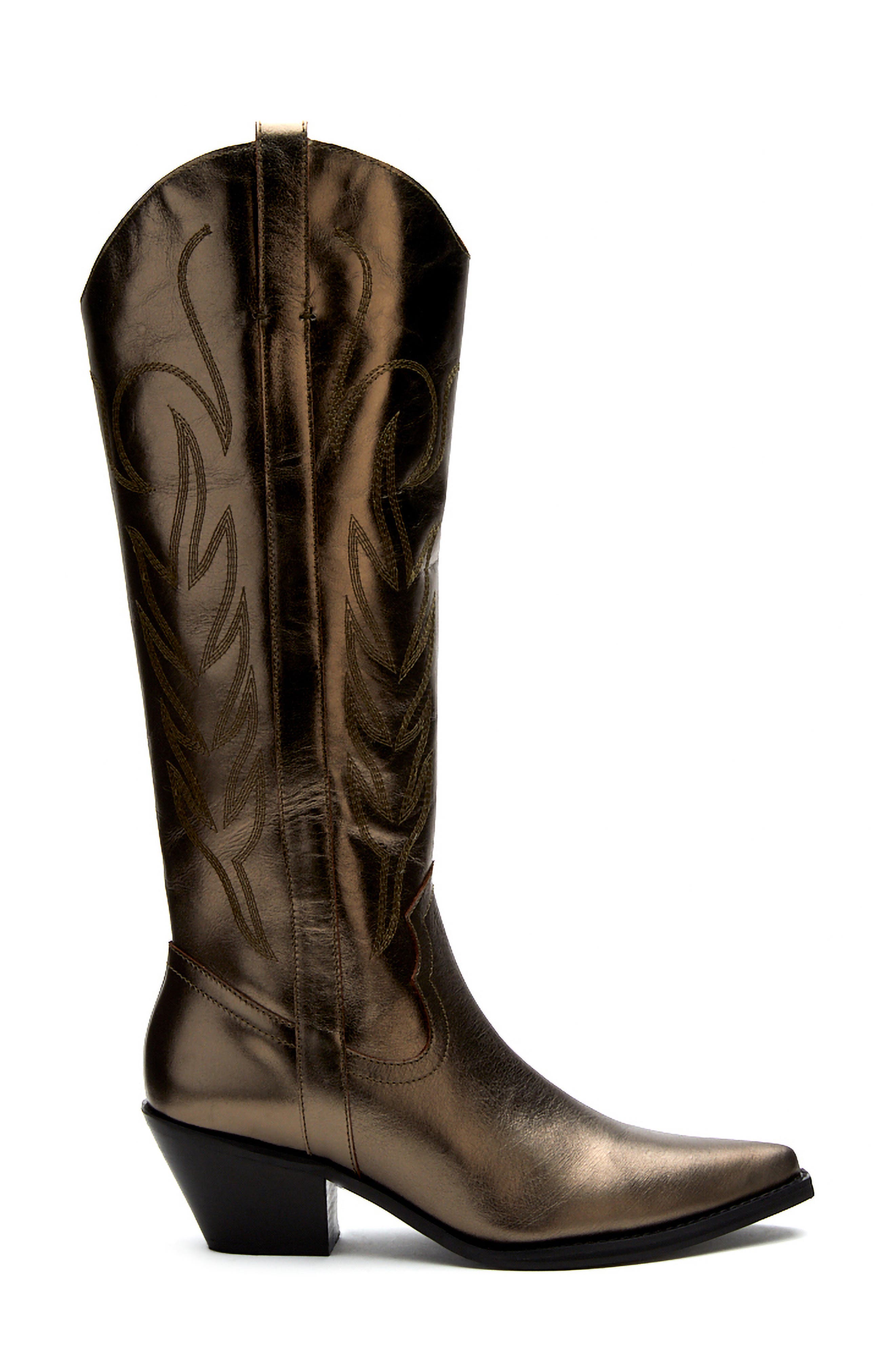 Agency Western Pointed Toe Boot, Alternate, color, PEWTER