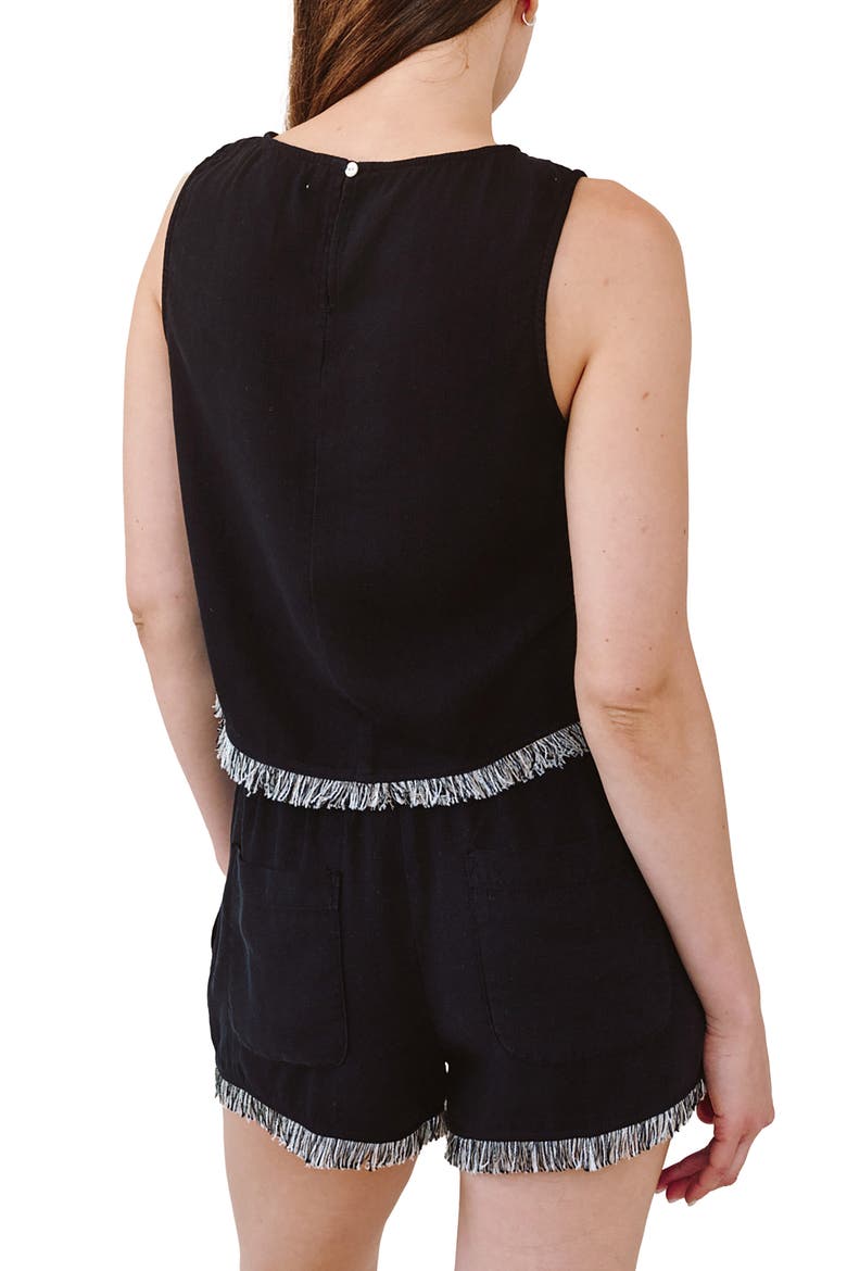 Frayed Hem Crop Tank, Alternate, color, BLACK