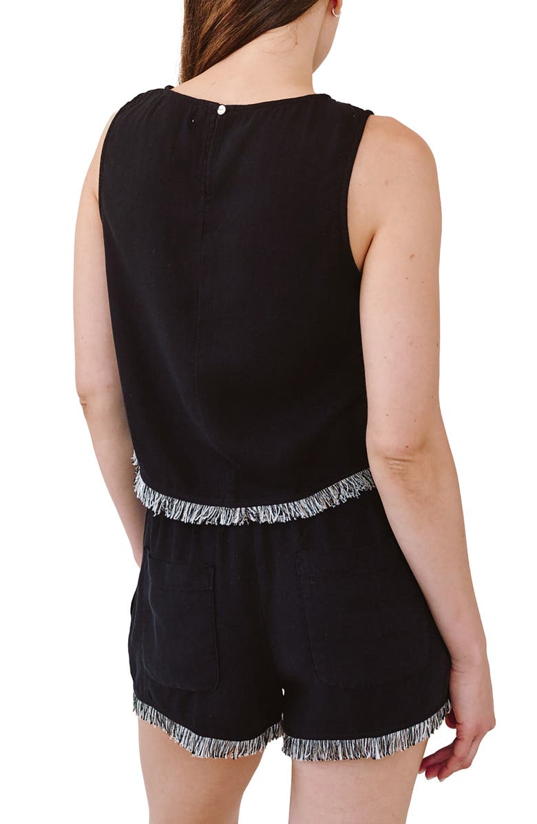 Bella Dahl Frayed Hem Crop Tank, Alternate, color, Black