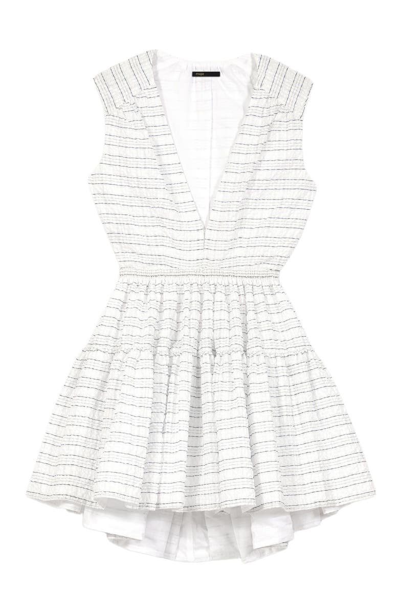 maje Short flared open-back dress, Alternate, color, White