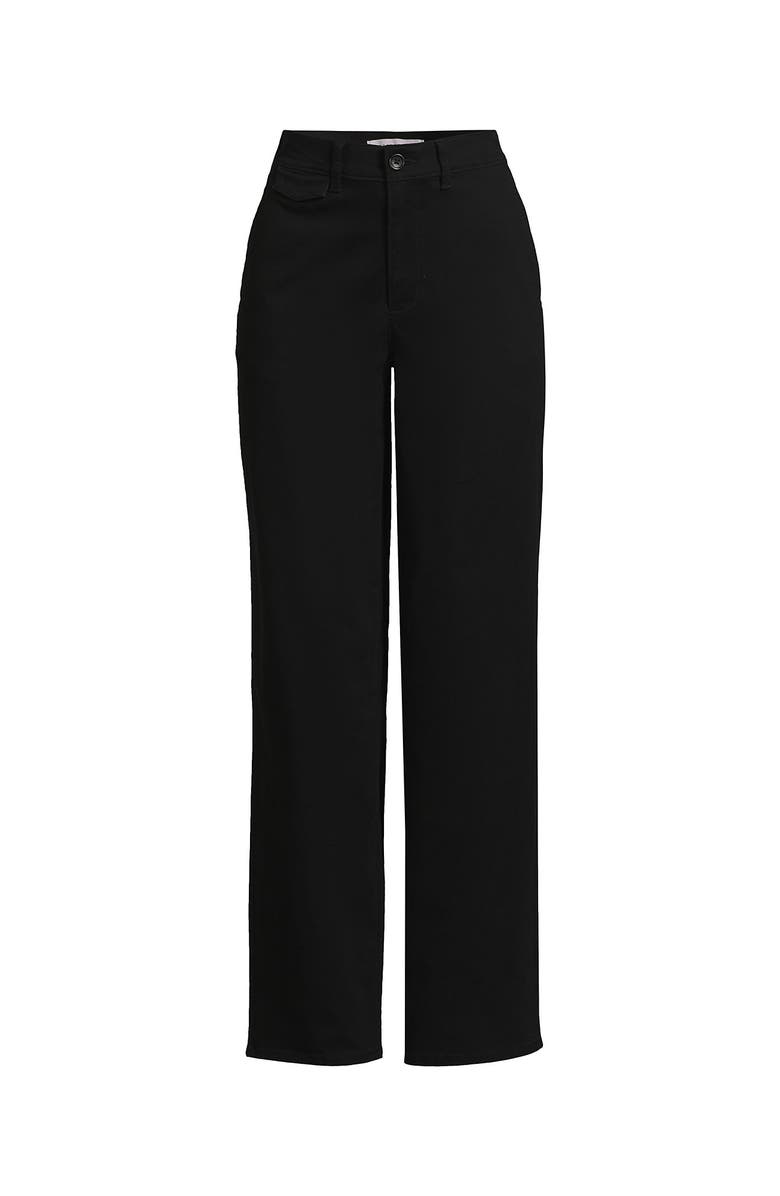 Lands' End Chino High Rise Rail Straight Leg Pants, Alternate, color, Black