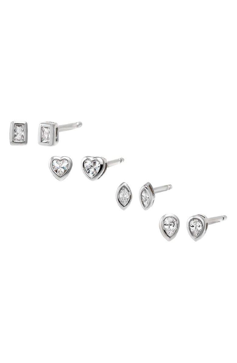 BY ADINA EDEN CZ Bezel Multi Shape Stud Earring Combo Set, Main, color, 