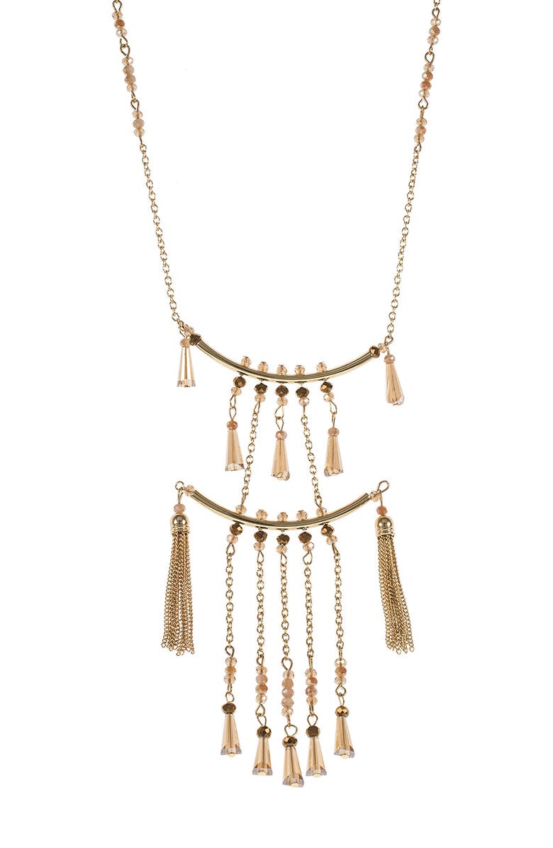 JARDIN Beaded Fringe Necklace, Main, color, 