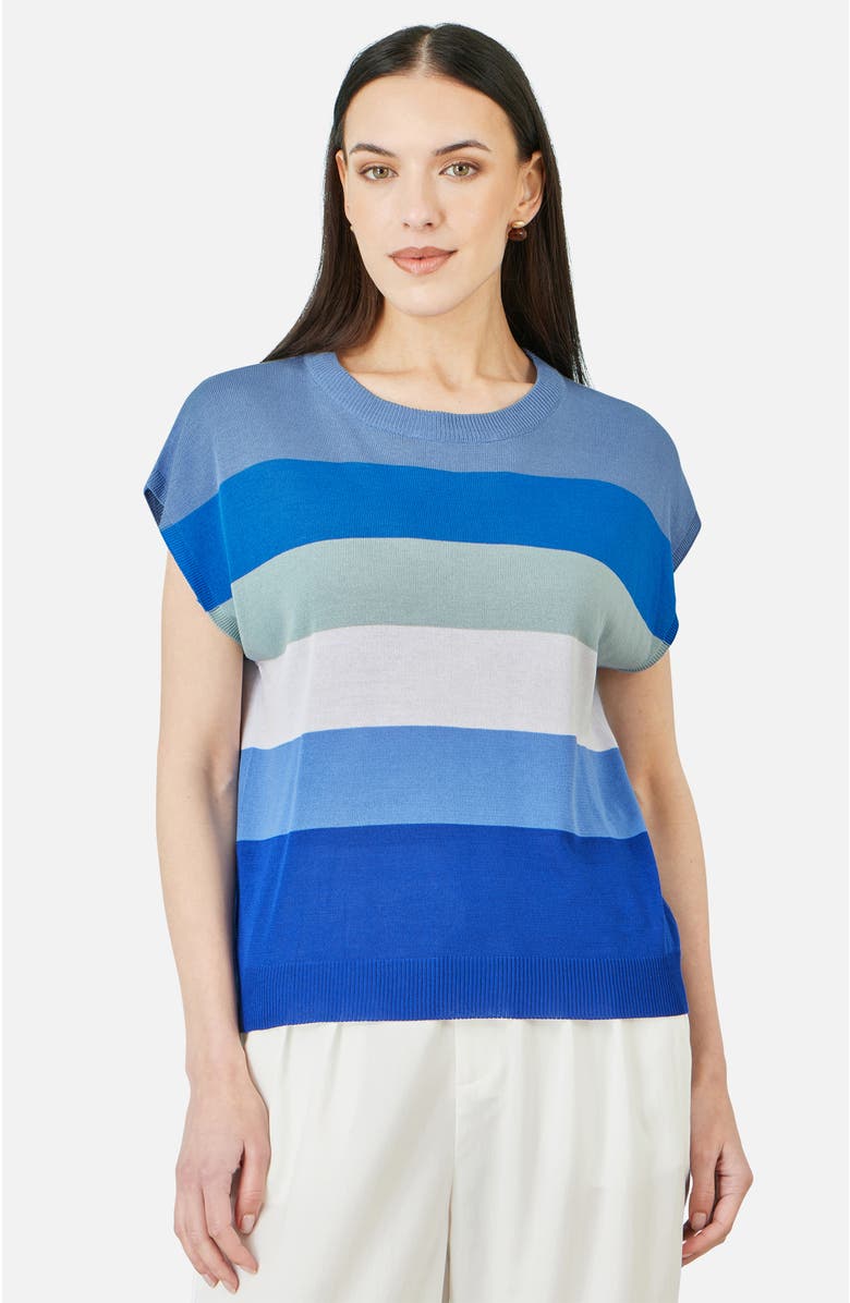 Yumi Block Stripe Relaxed Knitted Top, Main, color,