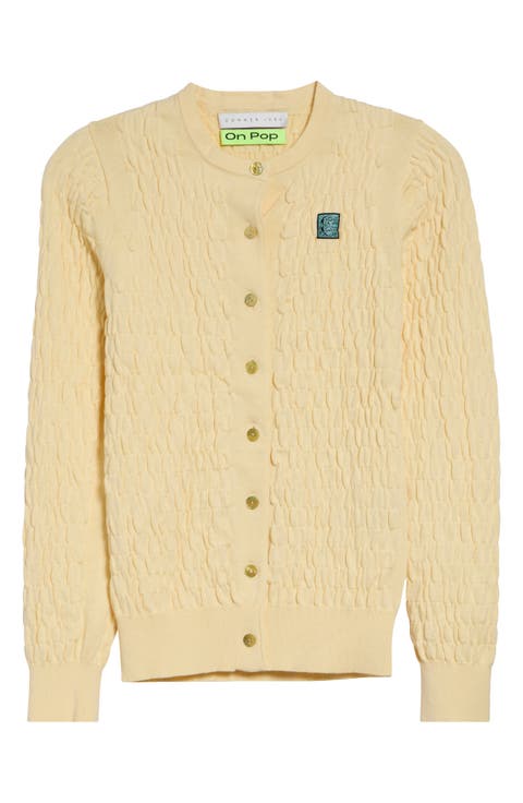 The Shirred Knit Cotton & Cashmere Cardigan