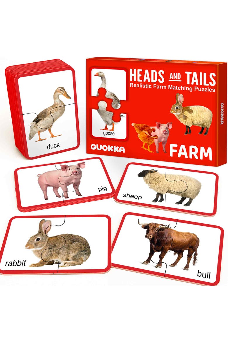 32-Piece Matching Puzzle Set for Toddlers, Main, color, Farm Animals