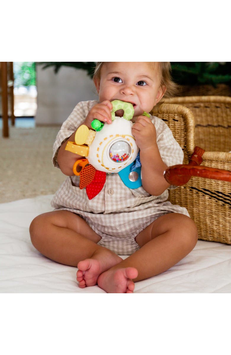 HABA Teether Cuddly Rainbow Round - Sensory Toys for Babies 6 Months+, Rattle & Baby Crawling Toys for Tummy Time, Baby Teether, Alternate, color, Multi