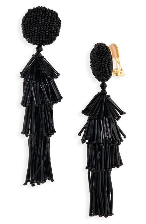Fringe Tassel Clip-On Earrings