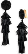 Oscar de la Renta Fringe Tassel Clip-On Earrings